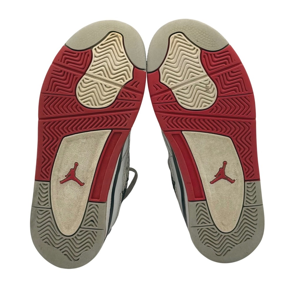Kids Jordan 4‎ Retro White Red Black Basketball Shoes BQ7669 160 Size 3Y - Picture 4 of 8